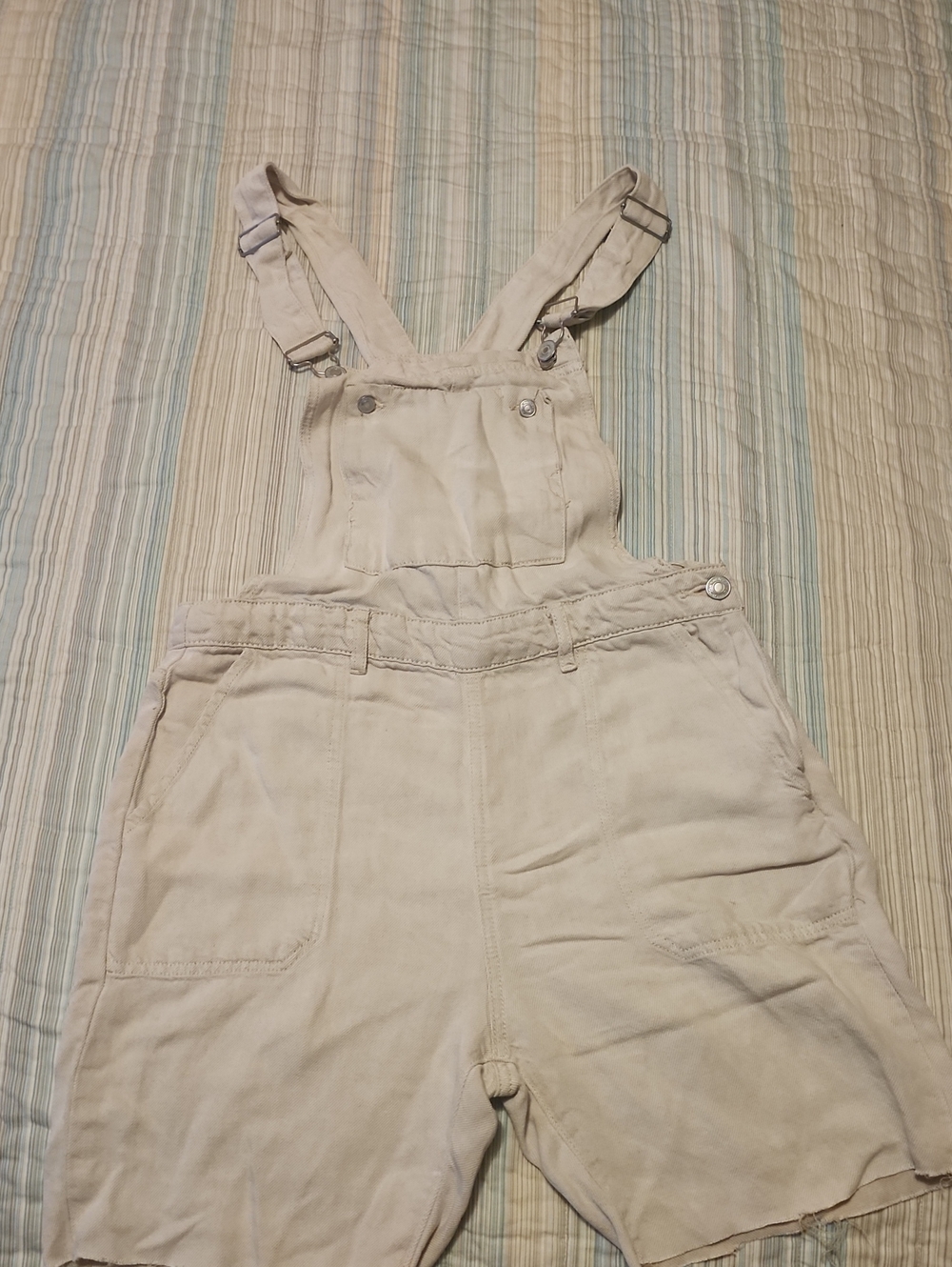 Pull&Bear Beige Short Overalls